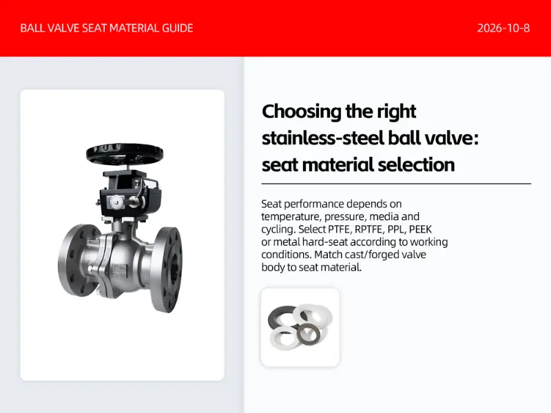 Stainless Steel Ball Valve Seal Selection: Isang Gabay sa Paggawa ng Desisyon Batay sa Temperatura at Presyon para sa Mga Pagtatanong Stainless Steel Ball Valve Seal Selection: Isang Gabay sa Paggawa ng Desisyon Batay sa Temperatura at Presyon para sa Mga Pagtatanong