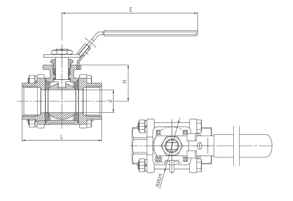 3PC 2000WOG Lockable Ball Valve