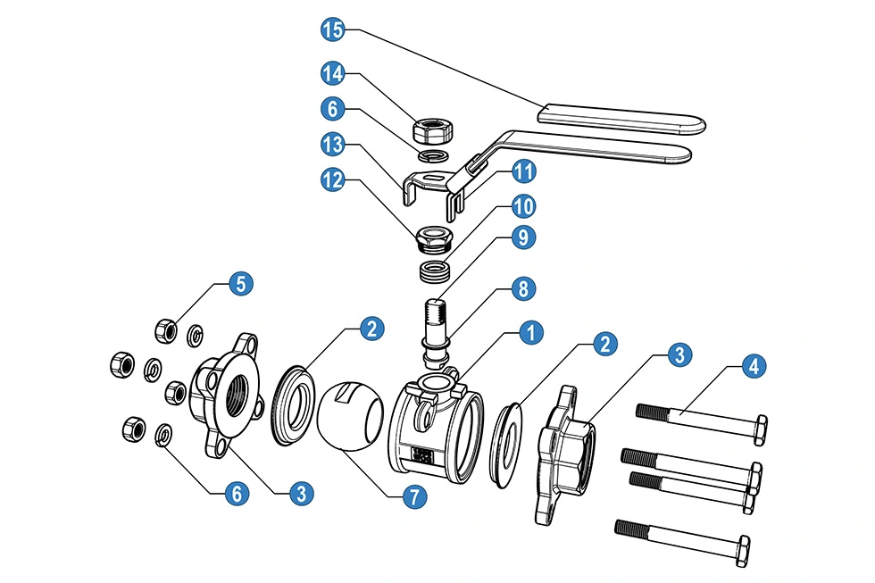 3PC Carbon Steel Ball Valve with Locking Device