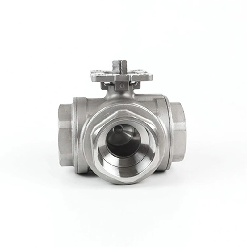 Three Way Ball Valve na may ISO 5211 Direct Mounting Pad L Port