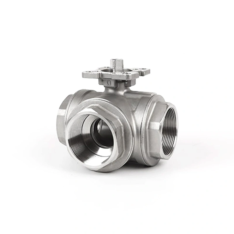 Three Way Ball Valve na may ISO 5211 Direct Mounting Pad T Port